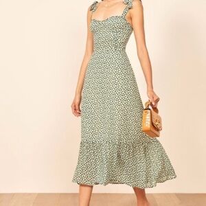Reformation Nikita Green floral (Venezuela) dress (size 6)